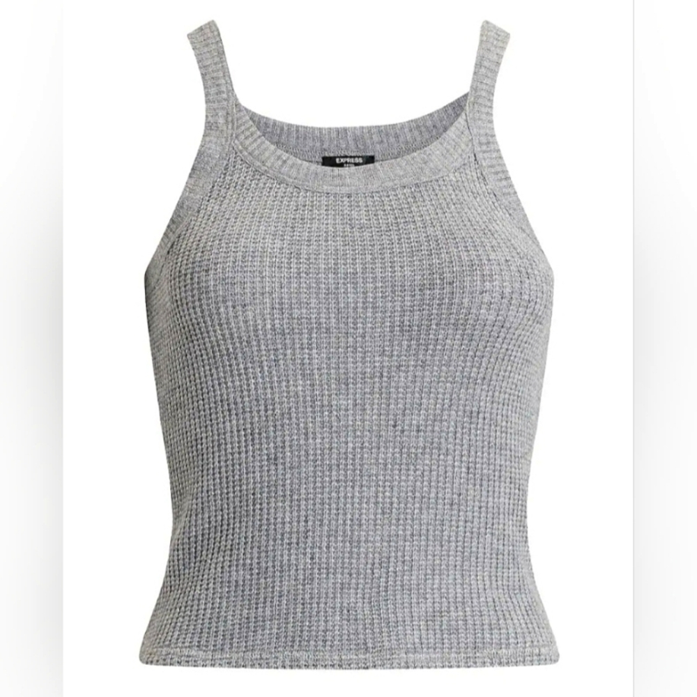 Express Glitter Waffle Fitted Scoop Neck Cami Size S NWT